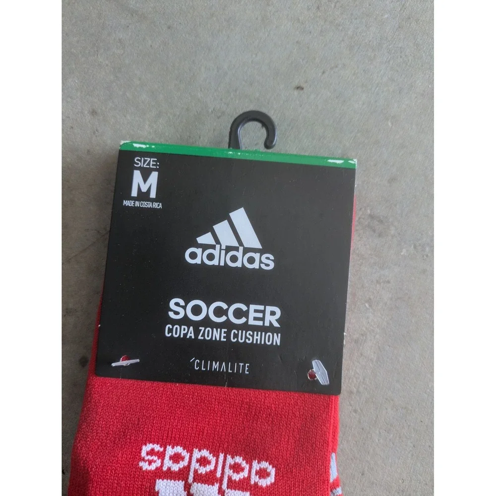 NEW Adidas Soccer Socks Men's Medium Red Copa Zone Cushion IV OTC Climalite